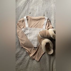 White yarn cropped undershirt